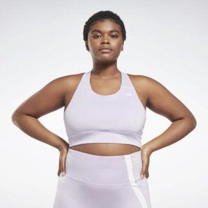 NWT Reebok Women's Essentials Racerback Sports Bra Purple Plus Size 1X $40 O250